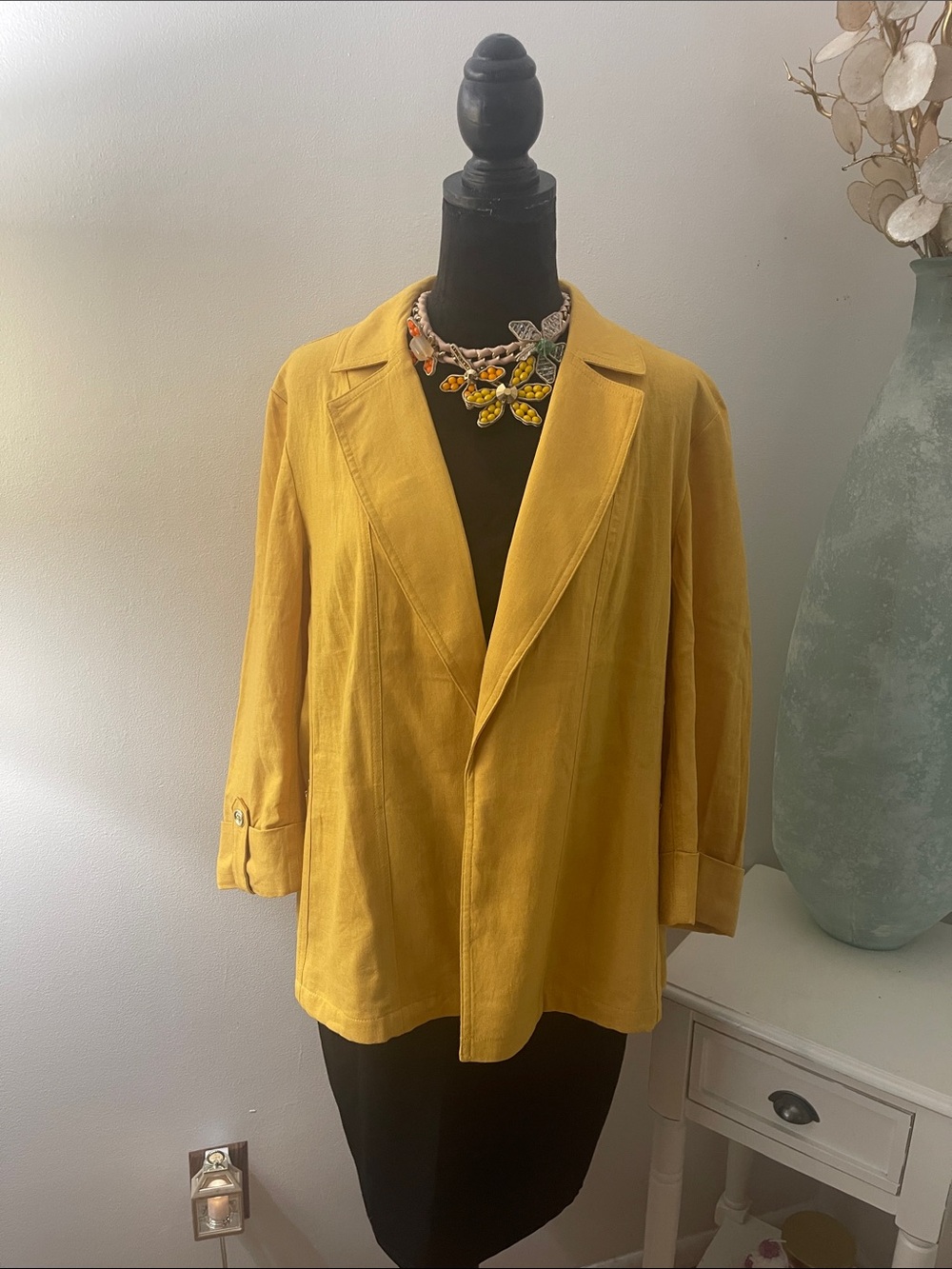 Anne Klein Mustard Yellow Relaxed Blazer
